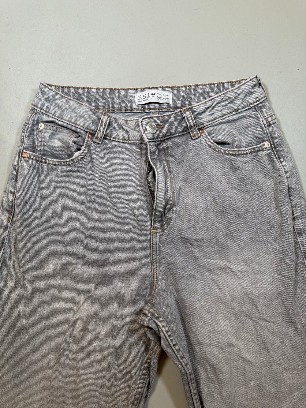 Primark Women's Gray Acid Wash Straight Leg Jeans Size 8
